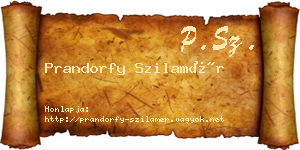 Prandorfy Szilamér névjegykártya